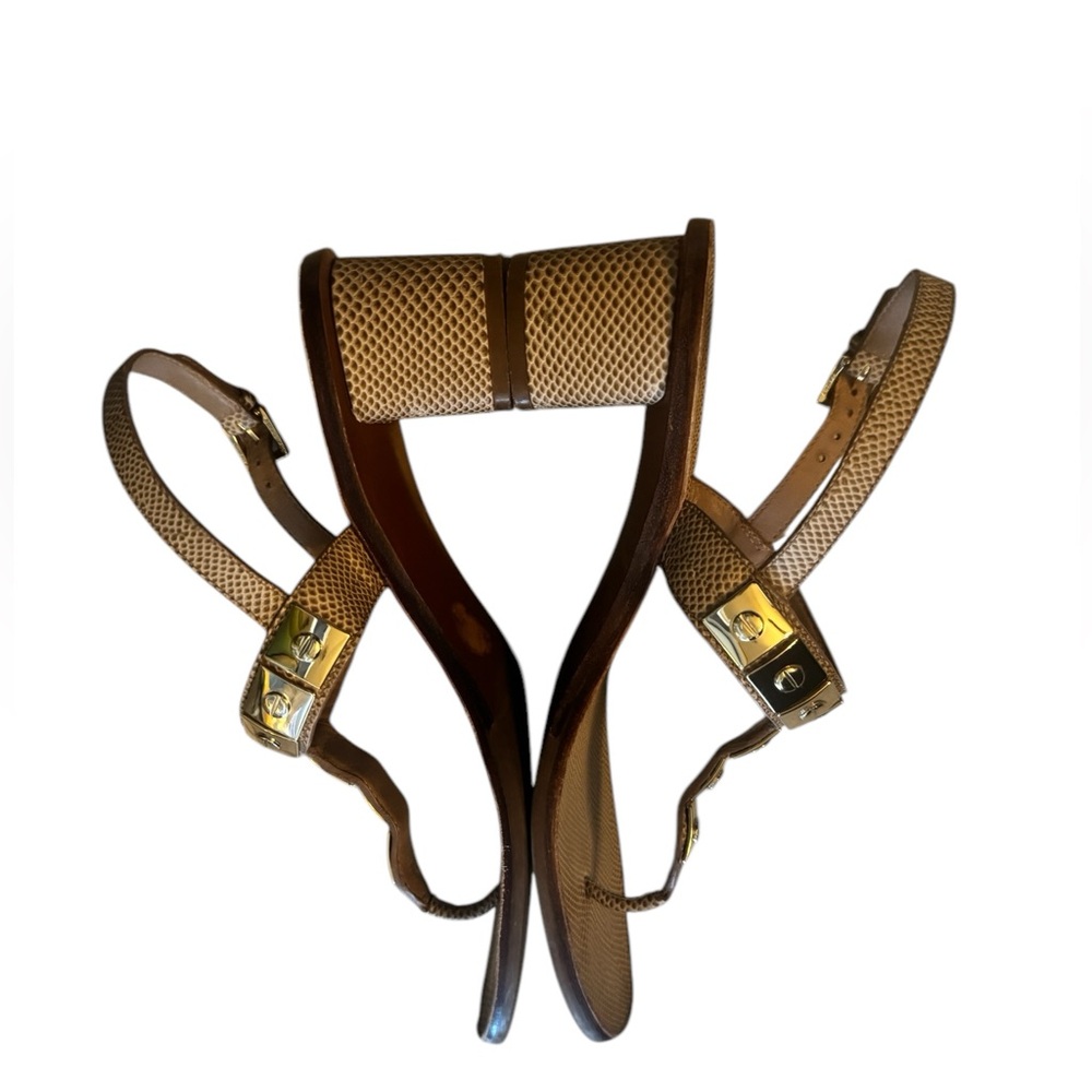 Tory Burch Brown Sandals with Gold Accents - Picture 7 of 7